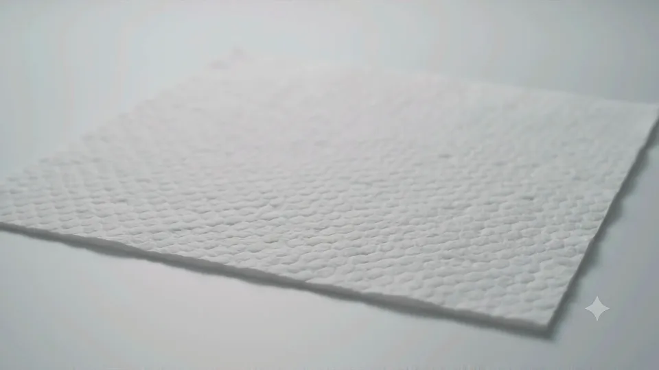 Animation showing Haygi's honeycomb-textured towel fabric transforming into sustainable particles